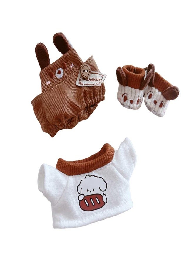 CALEMBOU Plush Doll Clothes ,Cute Stuffed Animal Clothes for Kimmon Mimon, 6 Inches Puppy Suit 3-Piece Set Soft Stuffed Plush Toy Dress Up Accessories - Image 1